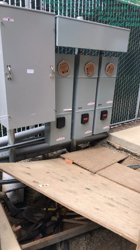 Meter bank with conduit stubs
