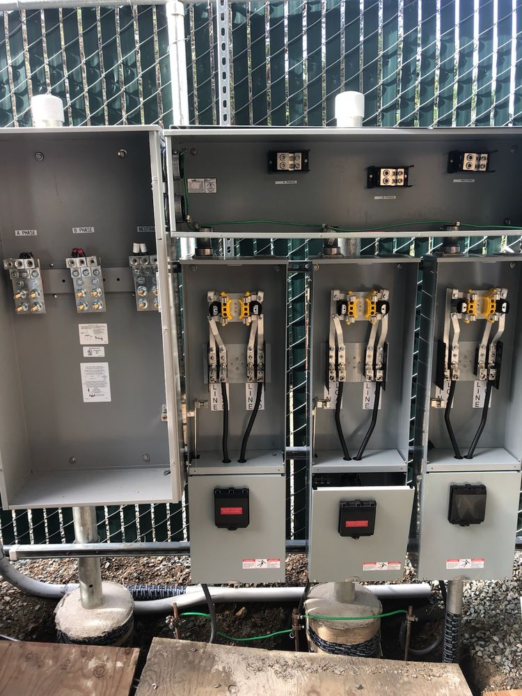 Meter and disconnect section being wired